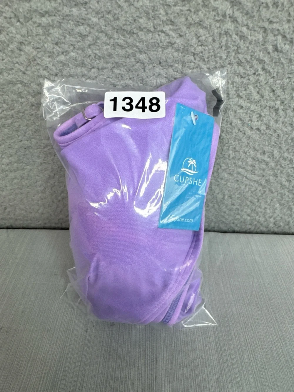 Cupshe Two Piece Swimsuit Bracelet/Full Coverage Bottom Purple Womens Sz XL NWT